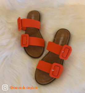 Buckle Up Sandal | Orange